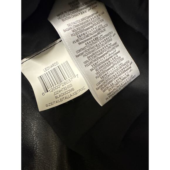 BCBGeneration Black & Gold Moto Faux Leather Leonardo Biker Jacket SZ XS NWOT - Picture 4 of 6